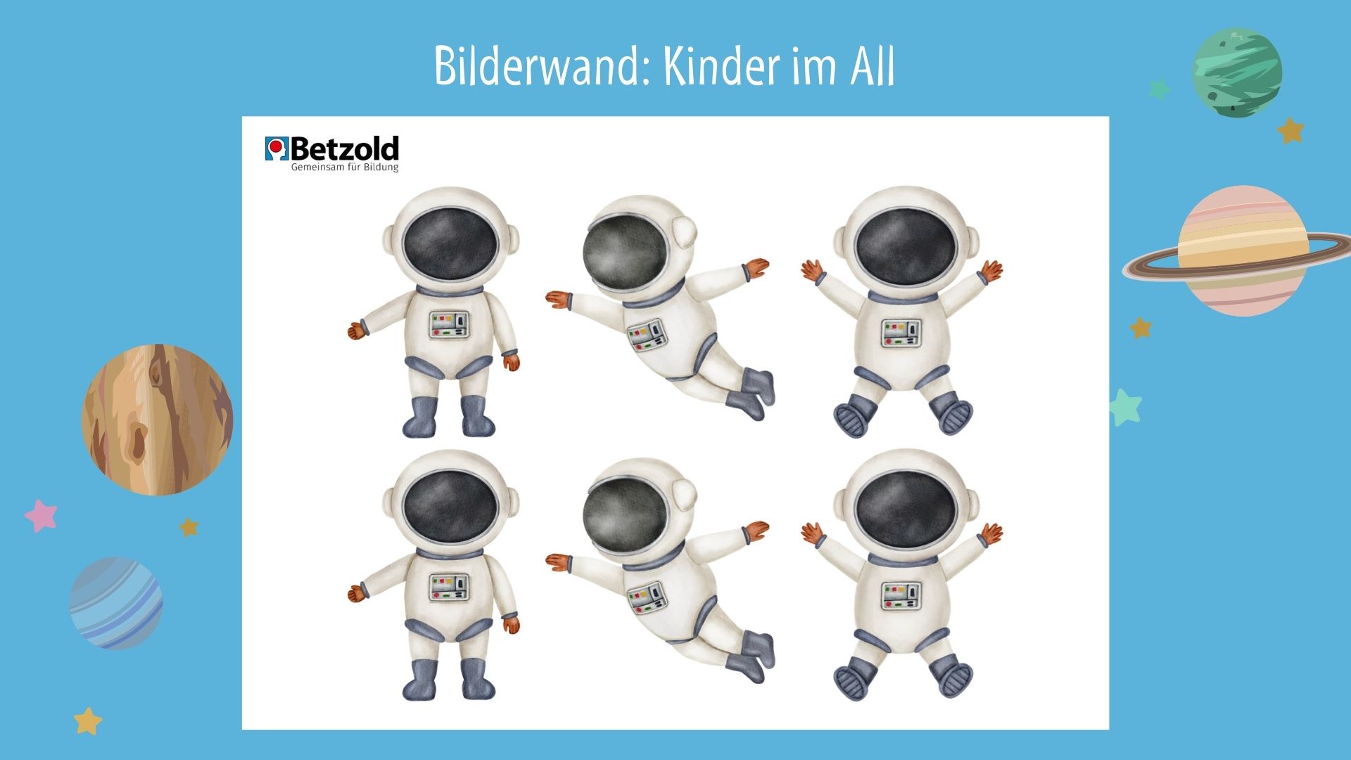 Vorlage: Astronauten-Bilderwand