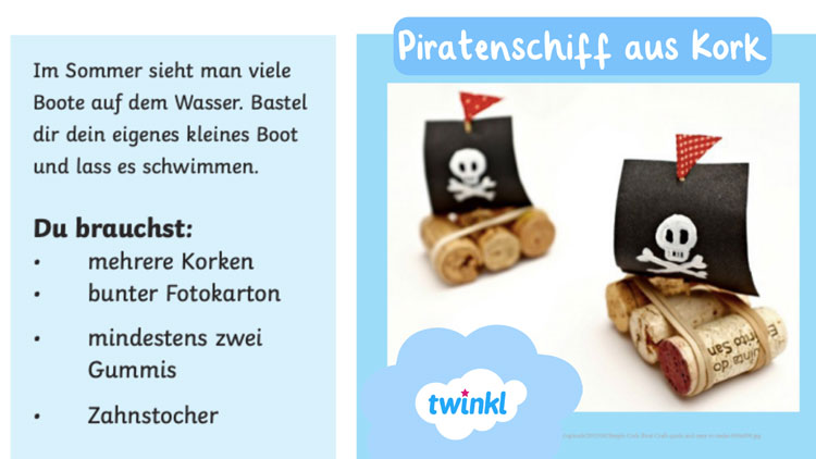 Anleitung Piratenboot aus Korken