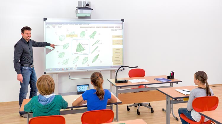 Lehrer mit Interaktiver Tafel