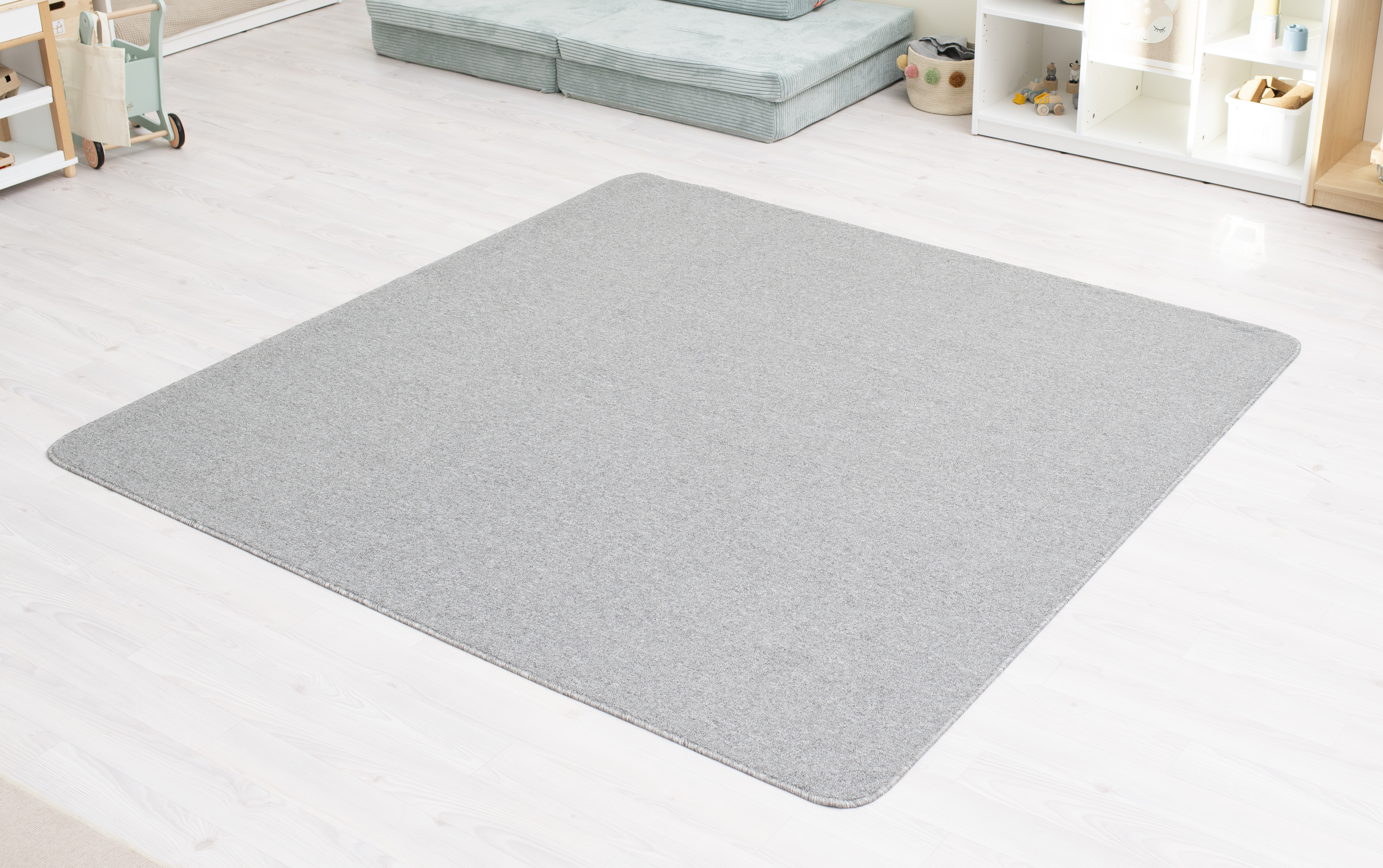 Betzold Kurzflorteppich Kurzflorteppich in Grau in Spielzimmer