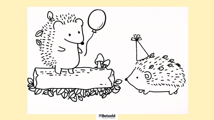 Ausmalbild: Igel-Party