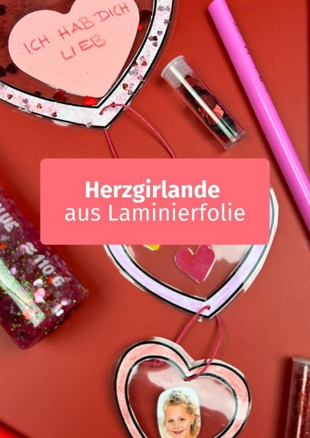 Bild einer laminierten Herzgirlande