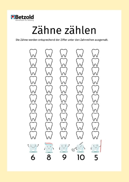 Arbeitsblatt: Zähne zählen