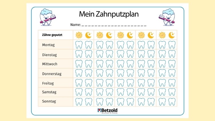 Arbeitsblatt: Mein Zahnputzplan