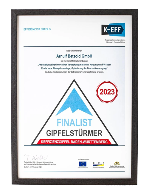 Urkunde Finalist Gipfelstürmer 2023
