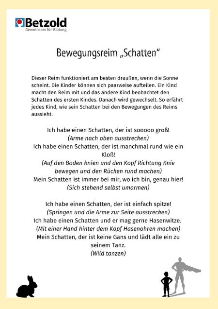 Bewegungsreim: Schatten