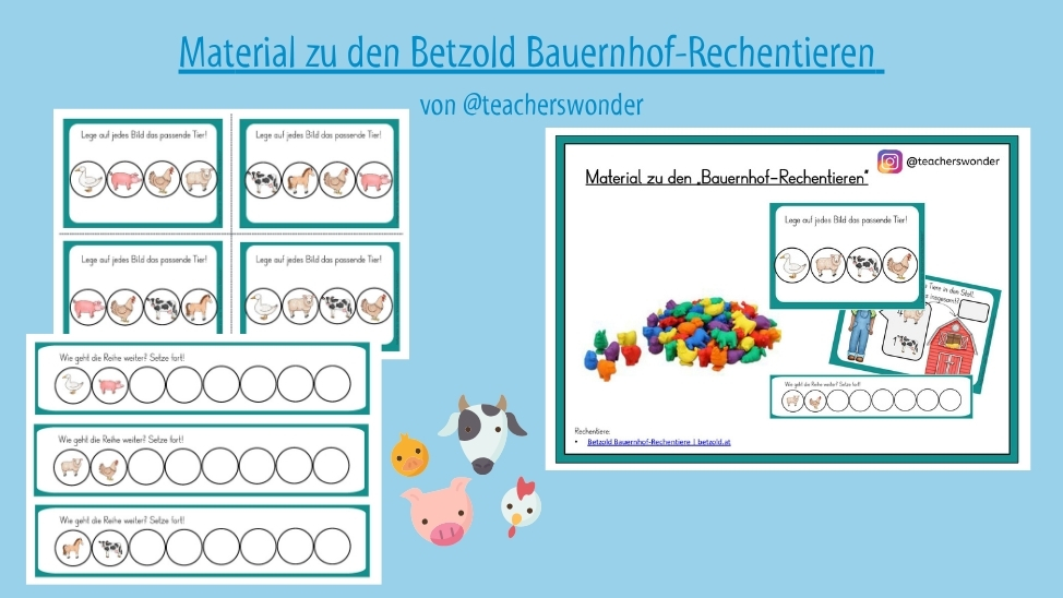 Arbeitsblätter: Rechentiere 