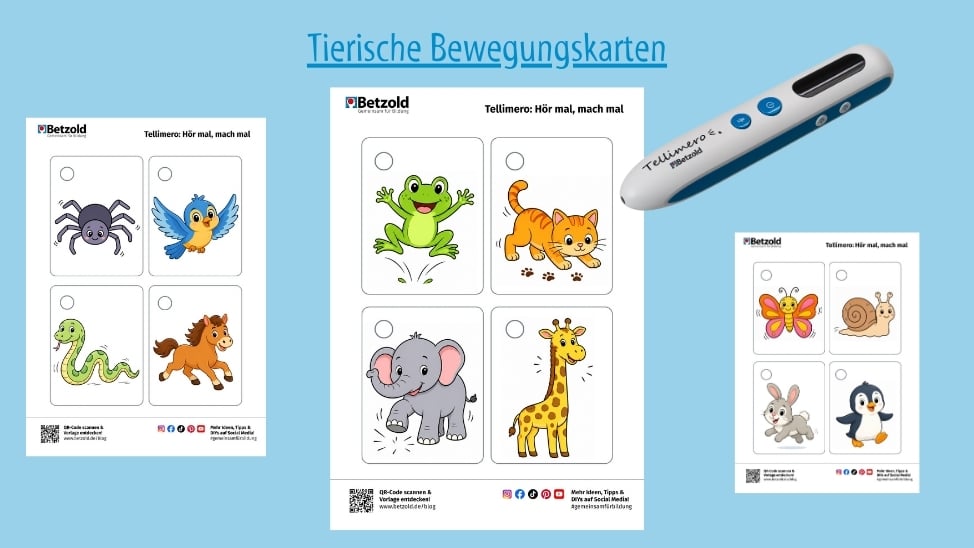 Spielkarten mit Tiermotiven für den Tellimero EDU von Betzold