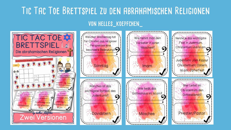 TicTacToe zu den abrahamischen Religionen von helles_köpfchen