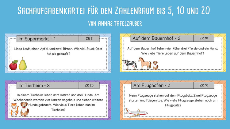 Sachaufgabenkartei von annas.tafelzauber