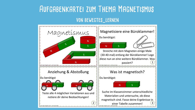 Stationenkarten zu Magnetismus von Bernd Heilgemeir