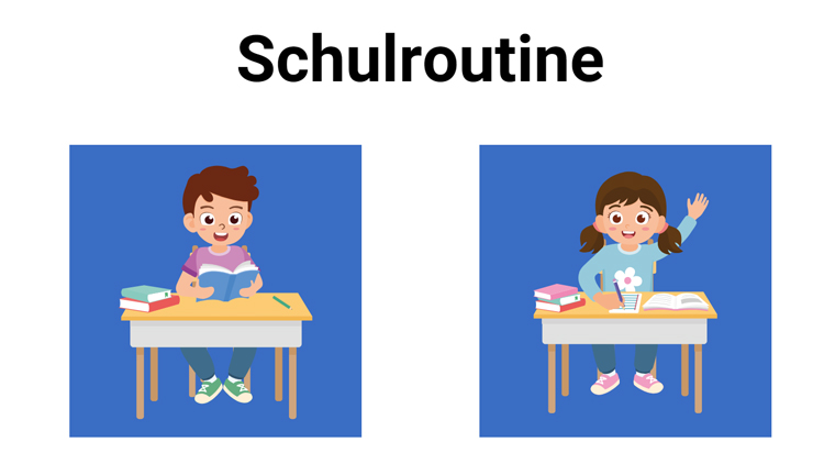 Ausschneidevorlagen für Schulroutine