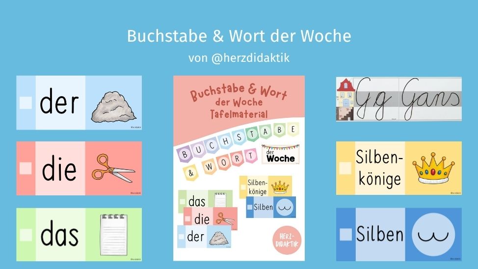 Material: Buchstabe und Wort der Woche 