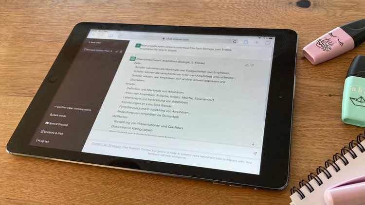 ChatGPT auf Tablet