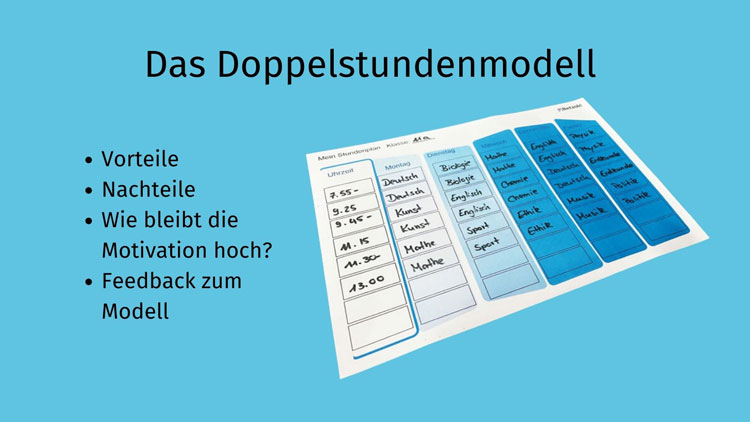 Stundenplan mit Doppelstunden