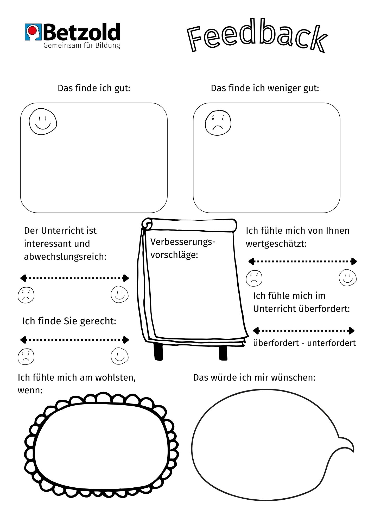 Arbeitsblatt: Schülerfeedback