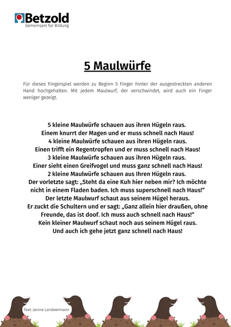 Fünf Maulwürfe