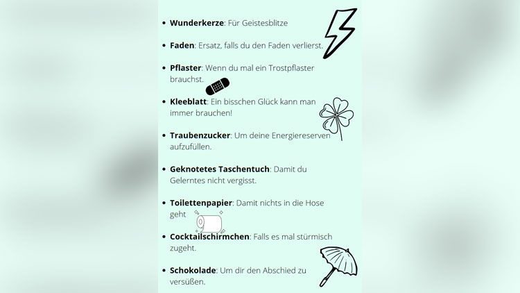 Geschenkeliste der Friendship Bags