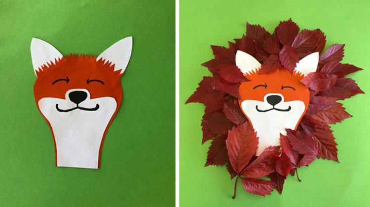 Fuchs im Laub - gebastelt mit Papier aus dem Betzold  Online-Shop.