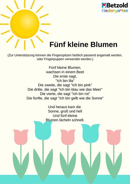 Fingerspiel: 5 kleine Blumen