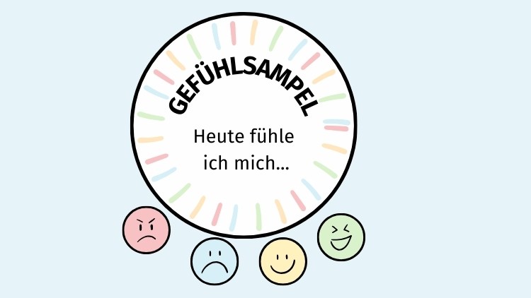 Bastelvorlage für eine Gefühlsampel