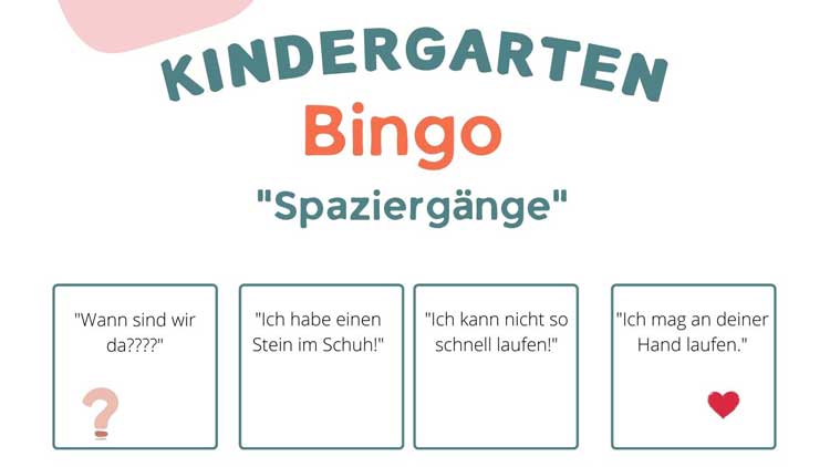 Die häufigsten Sätze, die Kinder beim einem Spaziergang sagen, jetzt als Bingo-Spiel aus dem Betzold Blog.