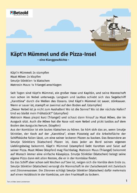 Eine lustige Klanggeschichte über einen Piraten als Download.