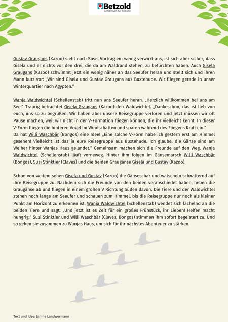 Klanggeschichte: Wanja Waldwichtel und die Graugänse