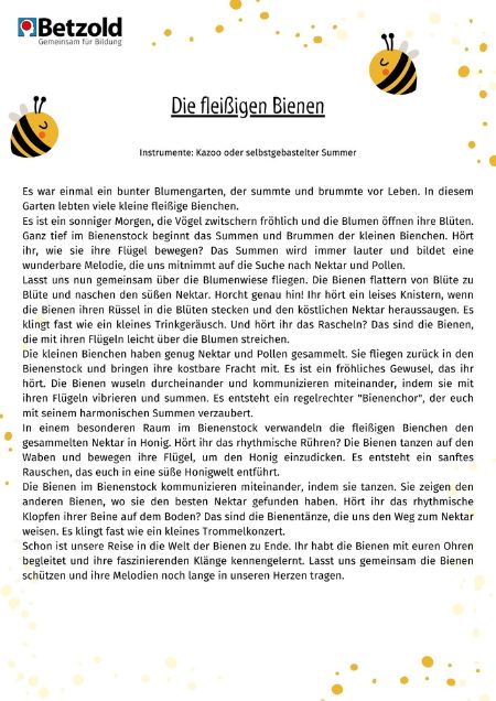 Klanggeschichte: Fleißige Bienen