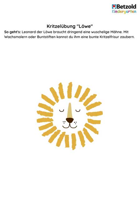 Kritzelübung: Löwe