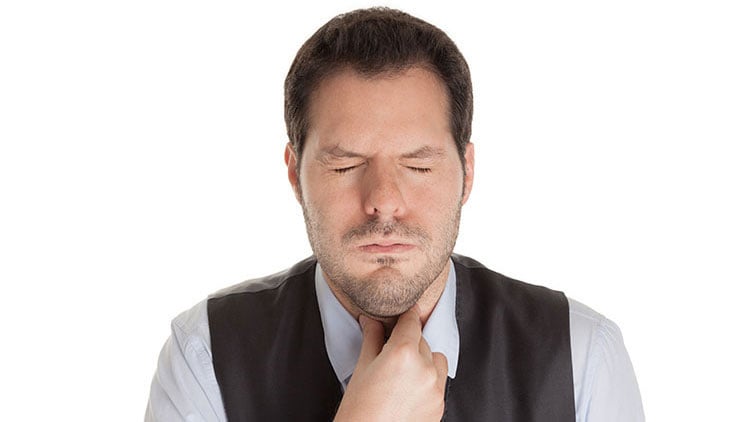 Lehrer mit Stimmproblemen