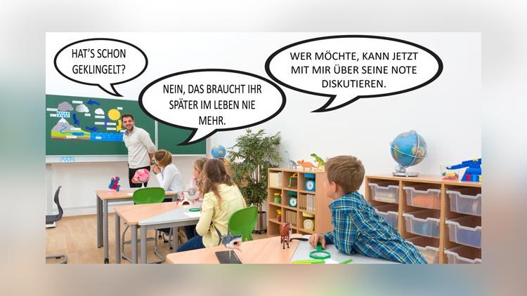 Lehrer mit typischen Aussagen