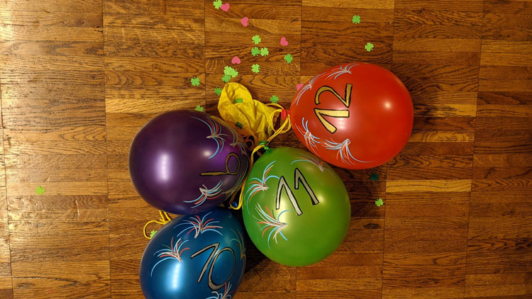 Luftballons mit Konfetti