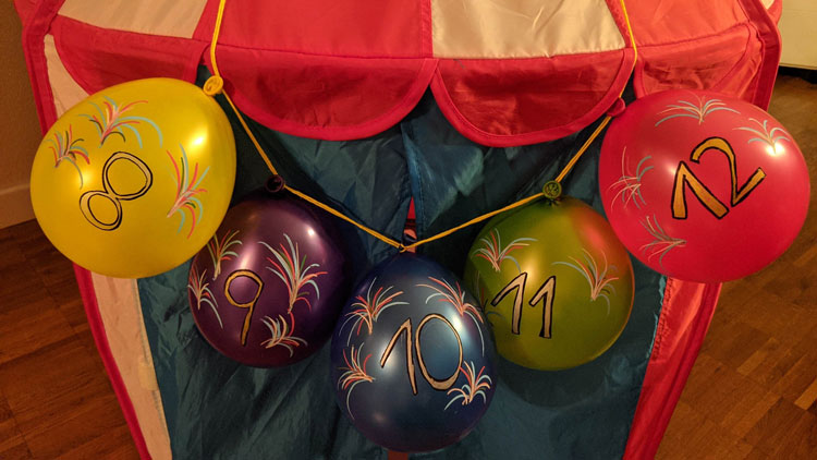 Luftballon-Silvester-Countdown