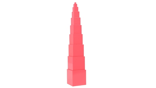 Rosa Turm auf weißem Hintergrund