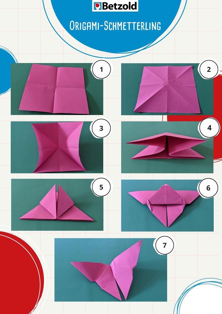 Bastelanleitung Origami Schmetterling