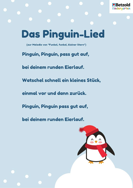 Mitmachlied: Die Pinguine watscheln