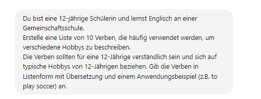 Prompt für den Unterricht