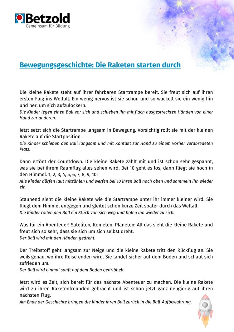 Bewegungsgeschichte Rakete
