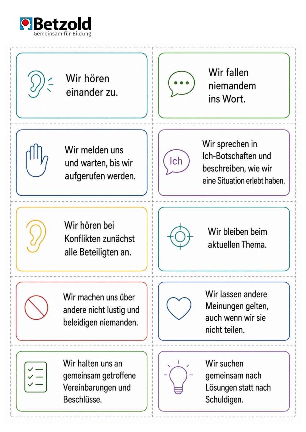Klassenrat: Regeln