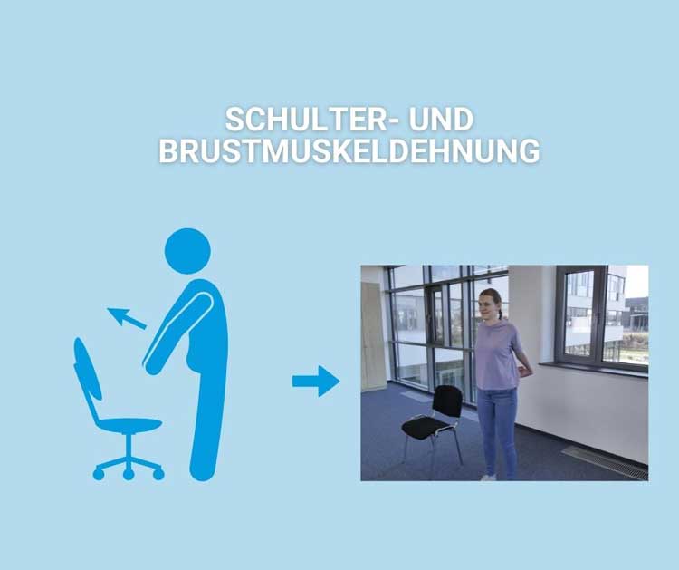 Die Dehnung von Schulter- und Brustmuskulatur gehört fest in die Übungsreihe für einen gesunden Rücken.