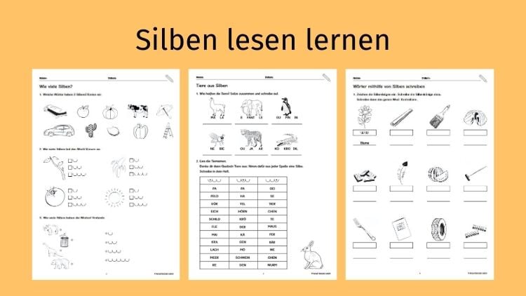 Arbeitsblätter Silben lesen