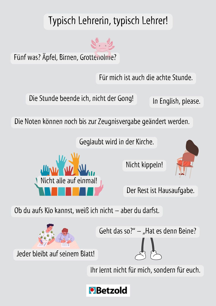 Typische Lehrersätze
