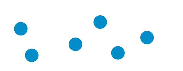 6 blaue Wendeplättchen auf weißem Hintergrund