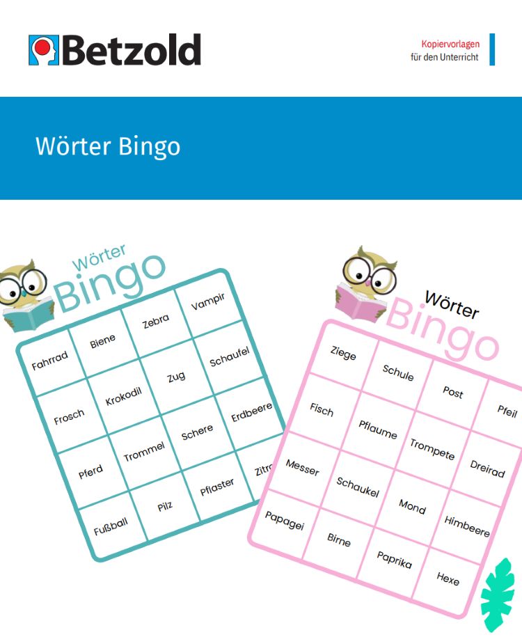 Lesespiel: Wörter-Bingo