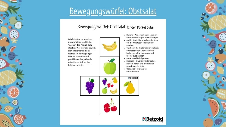 Bewegungswürfel: Obstsalat
