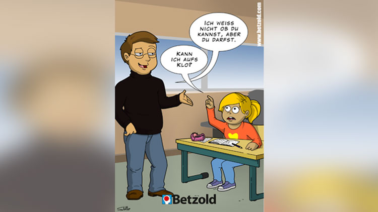 Comic: Lehrerr sagt: Ob du aufs Klo kannst, weiß ich nicht – aber du darfst.