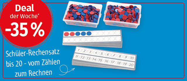 Schüler-Rechensatz bis 20 - vom Zählen zum Rechnen