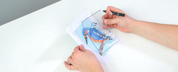 Druckvorlage Vogel - Schablonenabnahme