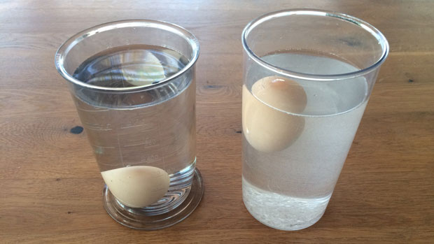 Eier in Wassergläsern